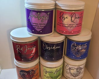 Crystal Heart scented soy candle