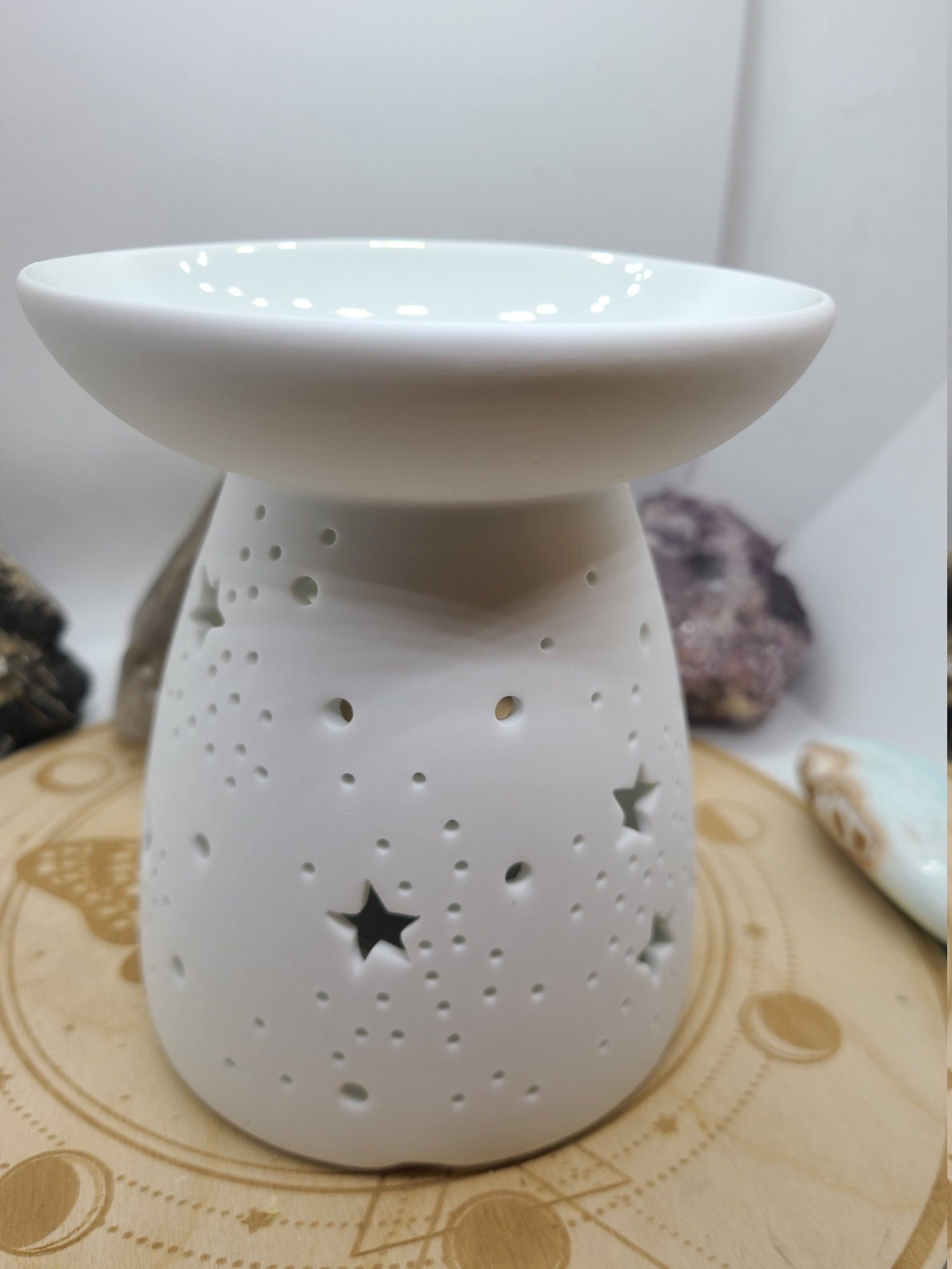 Stars Ceramic Tea light Wax/Oil Warmer Etsy