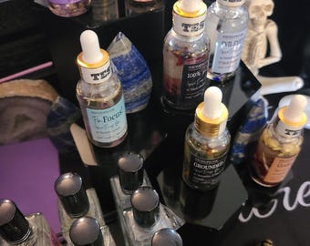 Clearance - Tester Intention oils 1oz dropper bottle of crystal and herbal infused oils