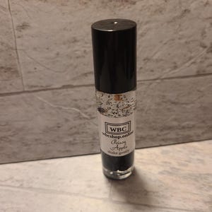 Poison Apple, fall fragrance oil roller with black obsidian crystal chips
