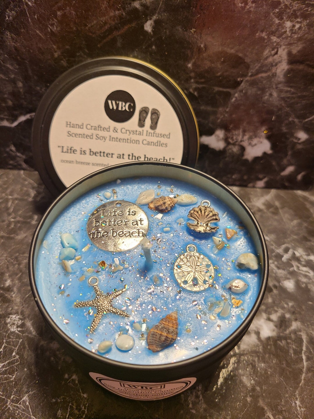 Life is Better at the Beach, Ocean Breeze Scented Soy Candle With ...
