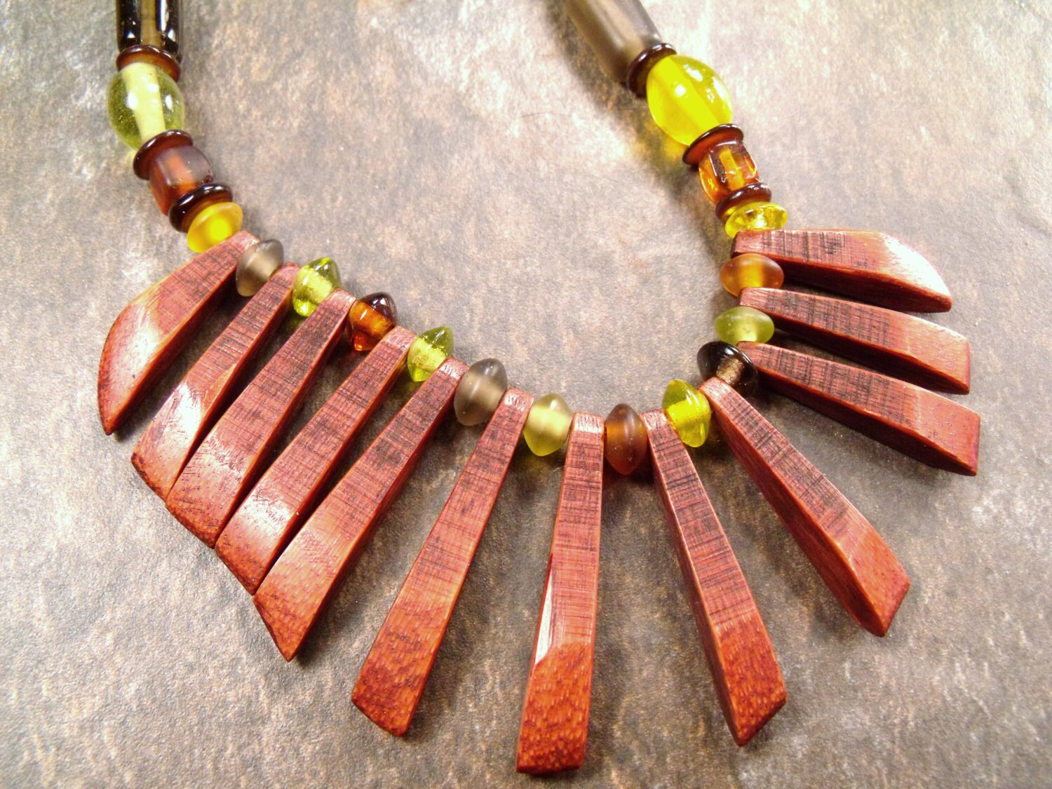 Bamboo Necklace Hand Carved Bamboo Beads Forest Bamboo Etsy
