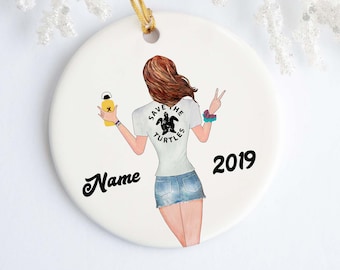 Custom VSCO Girl Ornament - Personalized Ornament - Holiday - Christmas - Scrunchie - Customized - Best Friend Gift - Name Year