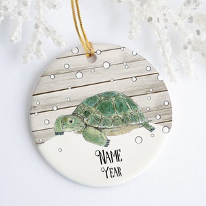 Schildkröte personalisierte Ornament - Tier Ornament - Name - Jahr - erste Schildkröte - Familie Haustier Ornament - niedliche Schildkröte - erstes Weihnachten - Haustier Geschenk