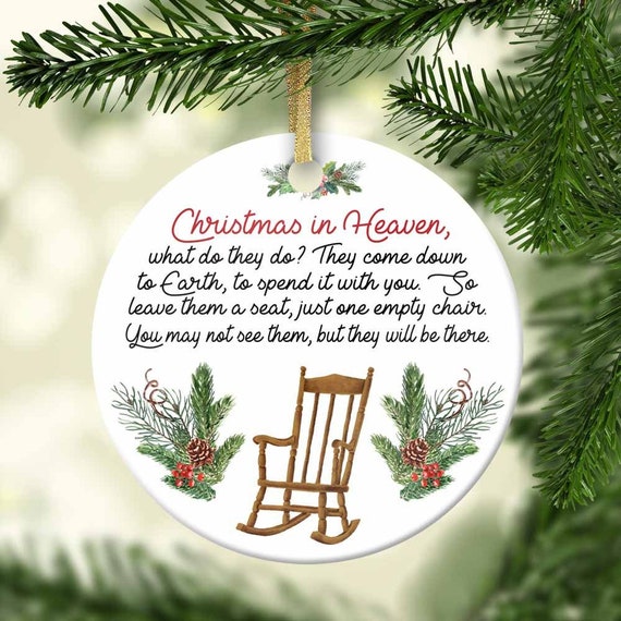 Download Free Christmas In Heaven Chair Ornament Memorial Ornament Loss Etsy SVG DXF Cut File