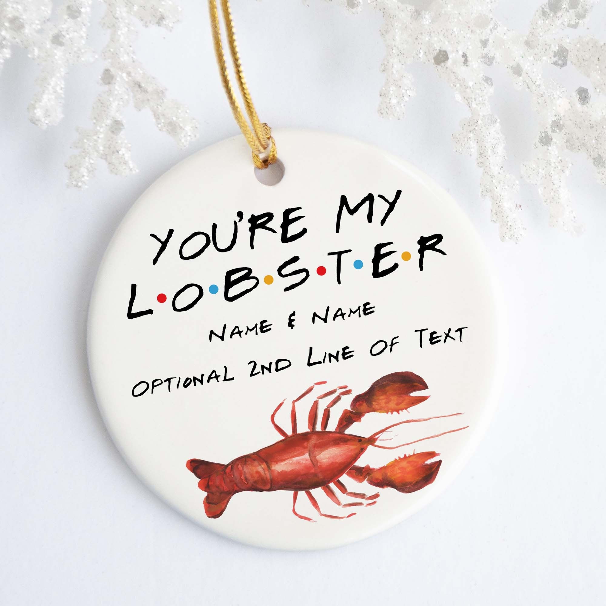 You're My Lobster Personalized Ornament, Ceramic Ornament, Christ…