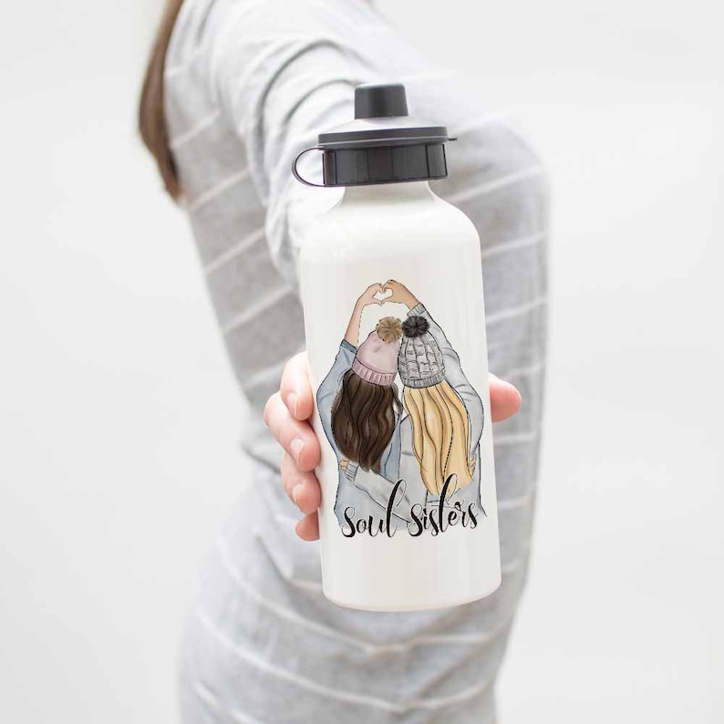 Best Friends Water Bottle Friendship Gift Gym Bottle 20 Etsy