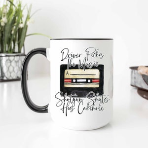 Driver Picks Music Shotgun Shuts His Cakehole Mug with Name | Supernatural Coffee Mug | Personalized Supernatural Mug | Supernatural Gift