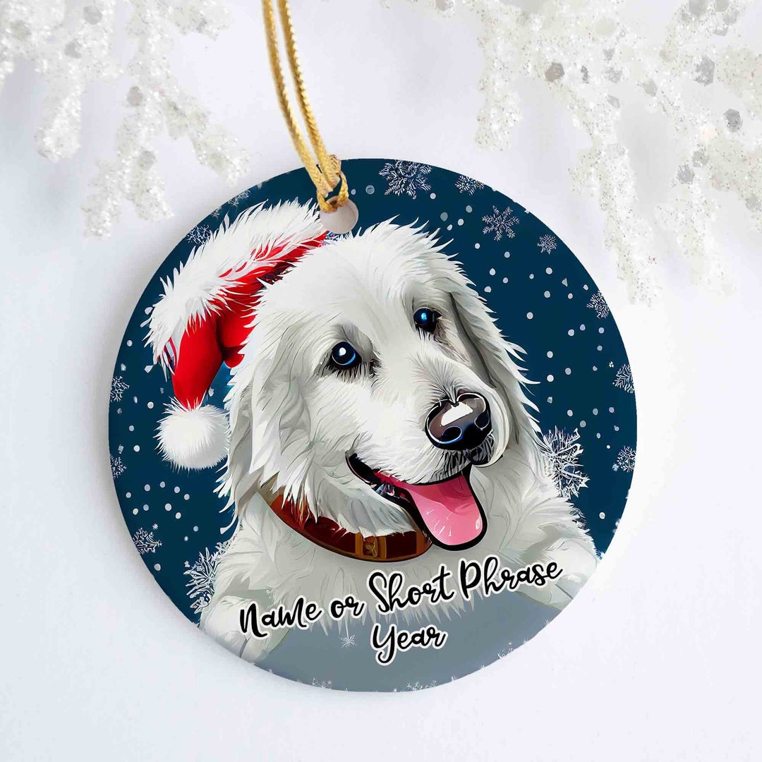 Great Pyrenees Personalized Ornament Ceramic Porcelain Holiday Ornament