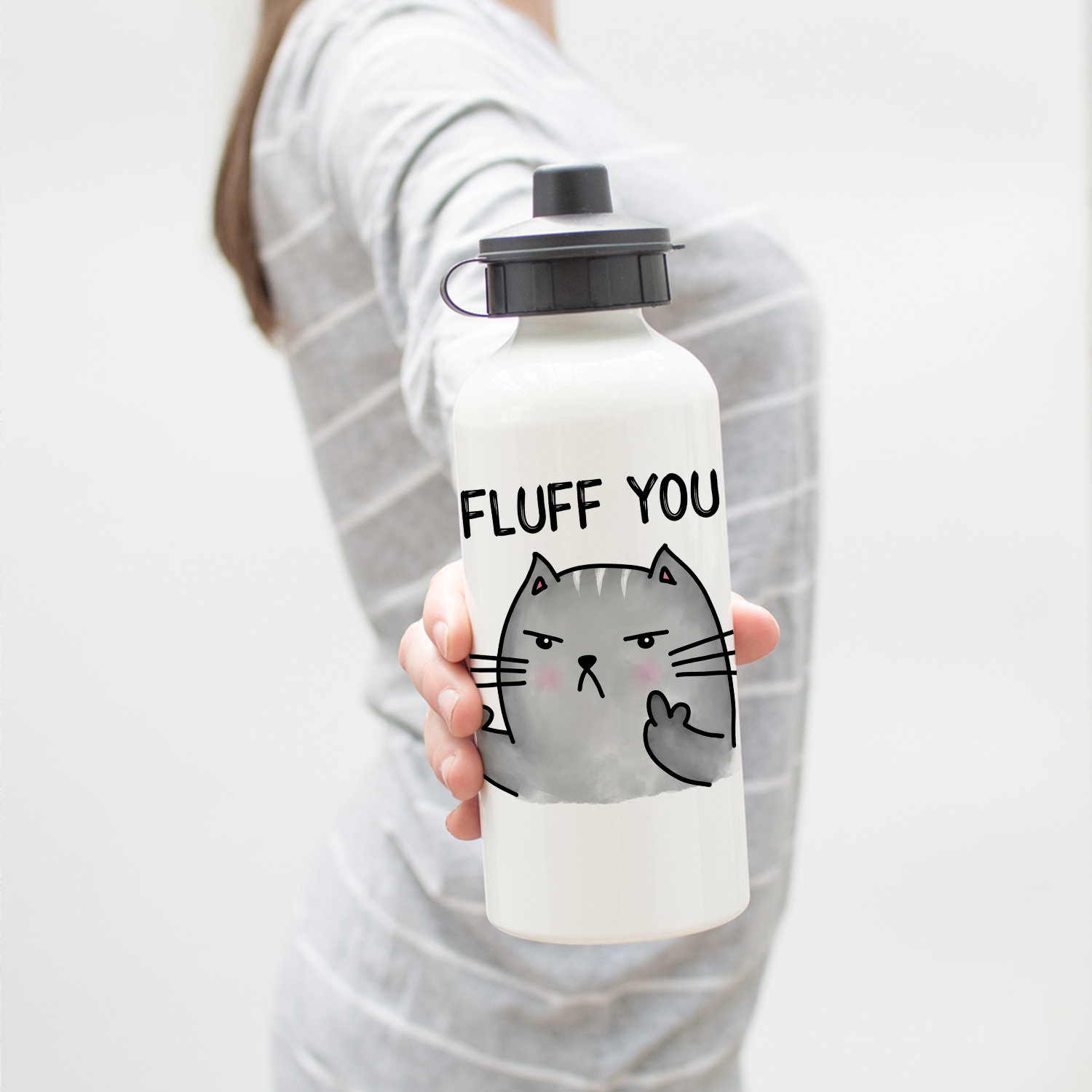 I Work Hard So My Cat Can Have A Better Life Water Bottle, 11oz funny water  bottle, cat lover water bottle