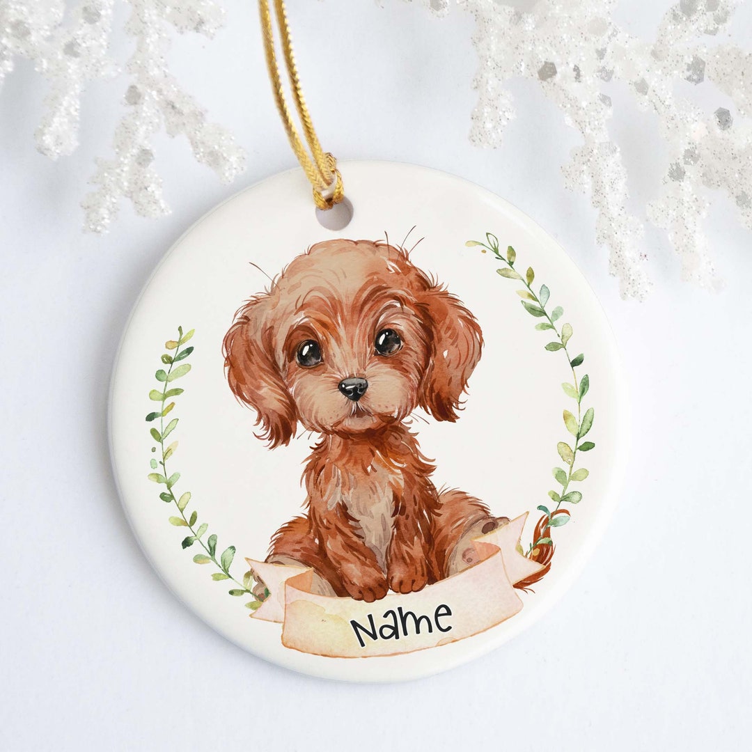 Personalized Red Labradoodle Ornament Ceramic Porcelain Holiday