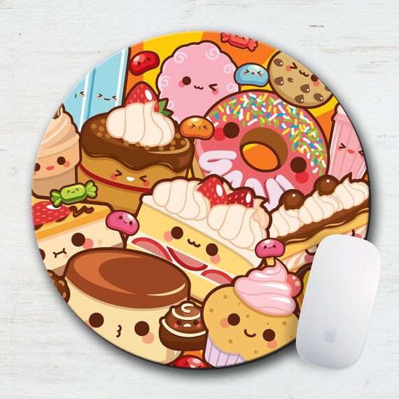 Kawaii Sweet Treats Cartoon Dessert Mouse Pad Kawaii Art Etsy
