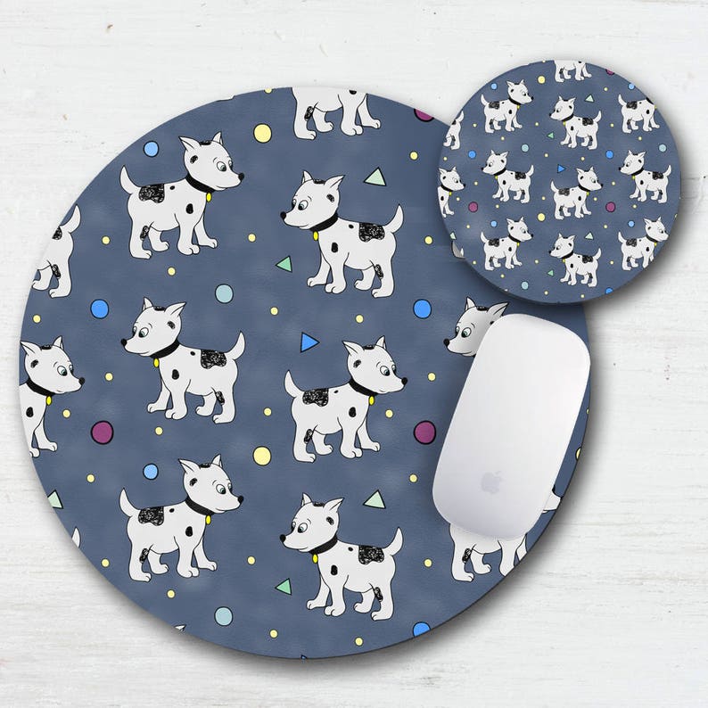 Cute Dogs Mouse Pad Coaster Set Dog Mouse Pad Kids Coaster Etsy