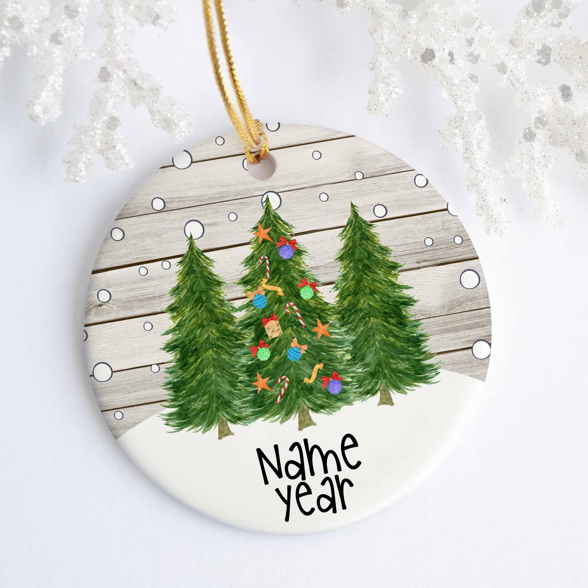 Christmas Tree Personalized Ornament Ceramic Porcelain | Etsy