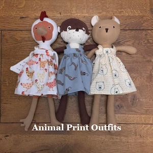 Animal Print Dresses for 14&quot; doll or animal  Toy Seasonal Handmade Sundress (doll not included)