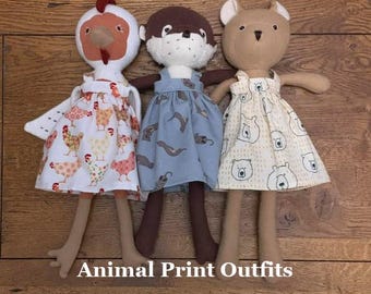 Animal Print Dresses for 14&quot; doll or animal  Toy Seasonal Handmade Sundress (doll not included)