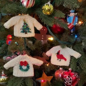 Wreath Sweater Hand-Knit Christmas Ornament image 6