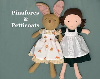 Eyelet Pinafores 14&quot; doll or animal Outfits   Toy Handmade Outfit (doll not included)