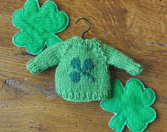 Shamrock St Patrick's Day Hand-Knit Sweater Ornament