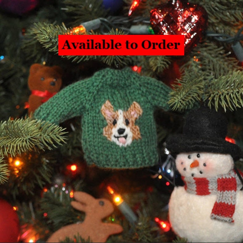 Corgi Hand-Knit Sweater Ornament image 9