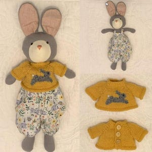 Conjuntos de suéteres de aldeano para muñecas o animales de 35 cm (14"). Conjuntos de juguetes hechos a mano (muñeca no incluida). imagen 2