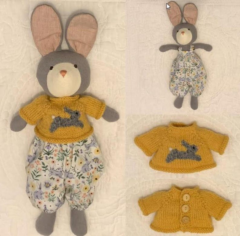 Conjuntos de suéteres de aldeano para muñecas o animales de 35 cm (14"). Conjuntos de juguetes hechos a mano (muñeca no incluida). imagen 2