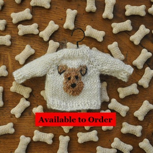 Welsh Terrier Airedale Terrier Wire Fox Terrier Hand-Knit Sweater Ornament image 2