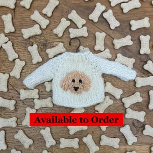 Goldendoodle Hand-Knit Sweater Ornament   Doodle  Cocker Spaniel  Labradoodle *Available to Order*