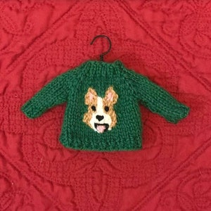 Corgi Hand-Knit Sweater Ornament image 2
