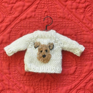 Welsh Terrier Airedale Terrier Wire Fox Terrier Hand-Knit Sweater Ornament image 7