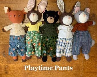 Conjunto de pantalones Playtime Trajes de muñeca o animal de 14" Traje hecho a mano de juguete (muñeca no incluida) *Cosido a pedidos por correo en 2-3 días*