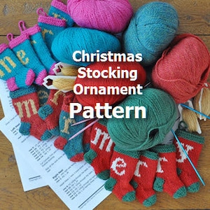 MERRY Christmas Stocking Ornament Knit Pattern