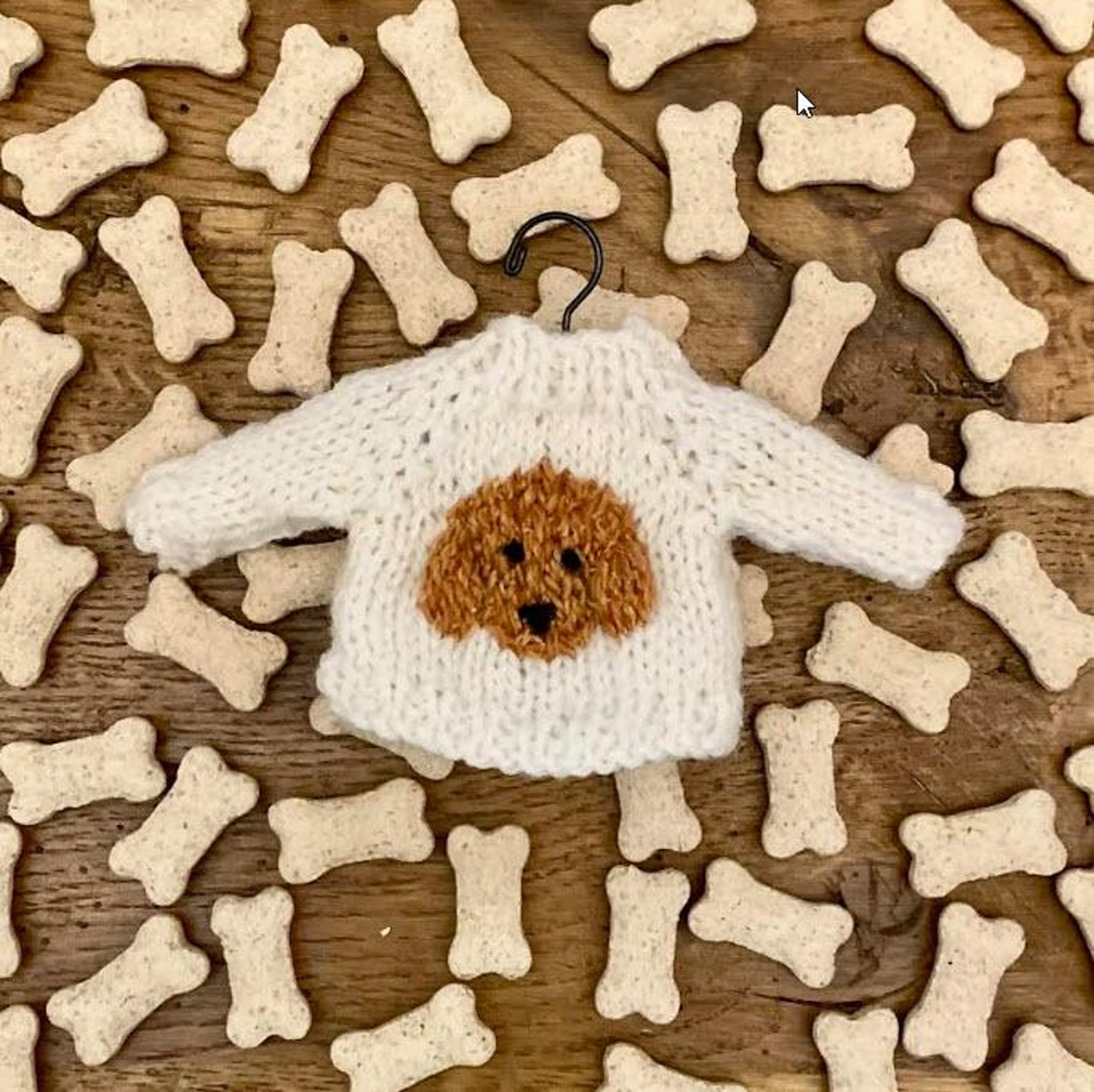 Apricot Goldendoodle Hand-knit Sweater Ornament Doodle Cockapoo Havapoo ...