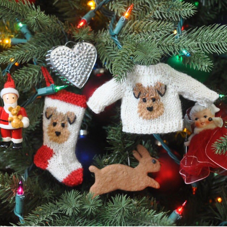 Welsh Terrier Airedale Terrier Wire Fox Terrier Hand-Knit Sweater Ornament image 6