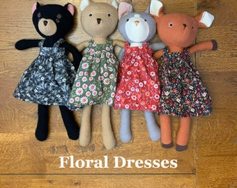 Floral Dresses for 14" doll or animal  Toy Seasonal Handmade Sundress (doll not included)  *Sewn to Order-Mails in 2-3 days*