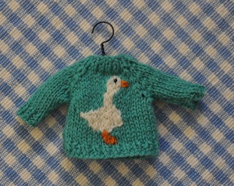 Goose Hand-Knit Sweater Ornament  Easter  Spring