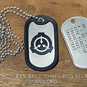 SCP Foundation Stainless Steel Laser Engraved Dogtags
