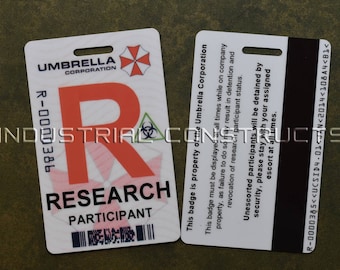 Umbrella Corporation Research Participant Badge - Resident Evil Fan Inspired Prop