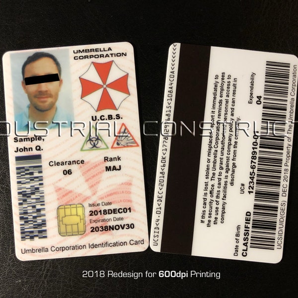 Custom Umbrella Corporation CAC Style ID Card / Badge - Resident Evil Fan Inspired Prop (UC1)