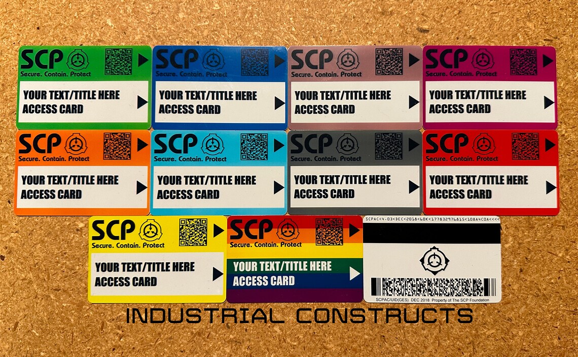 SCP Foundation Key Cards - Secret Laboratory Create Your Own! - Etsy