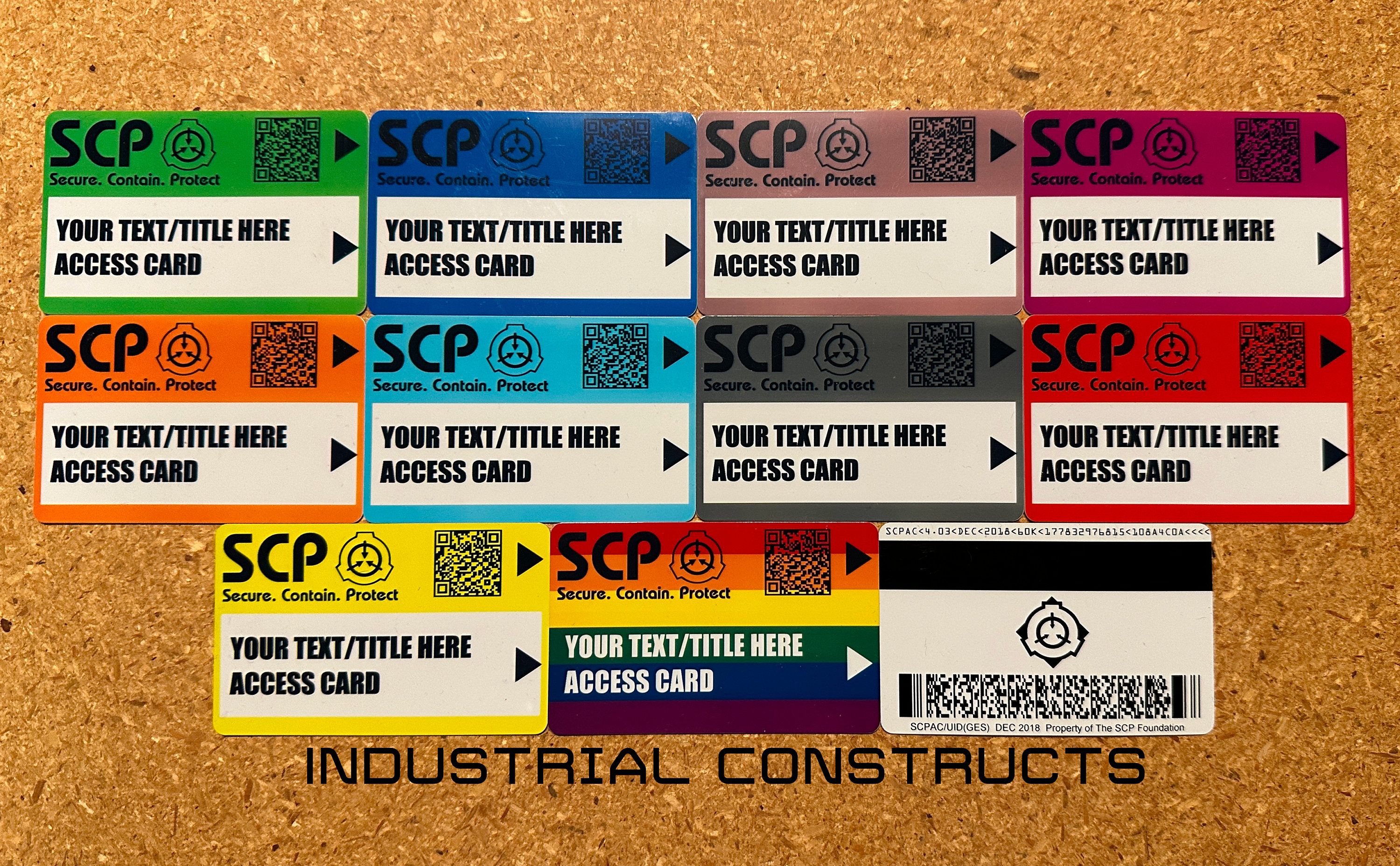 24 Pcs Scp Foundation Keycards PLASTIC CARD Electronic Pass Cosplay Games  Card