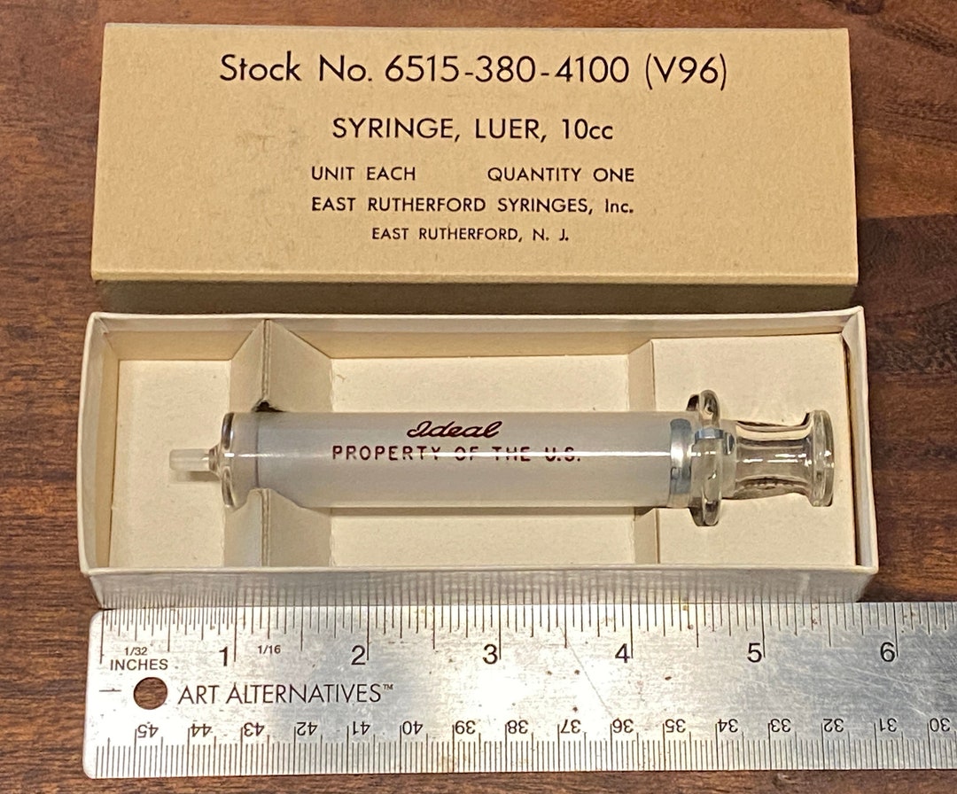 Ideal 10cc Antique Glass Syringe, New in Box 1950's Etsy