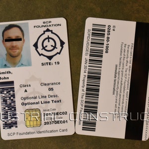 SCP Foundation ID Card (CAC Style) - Customized With Your Information and Photo