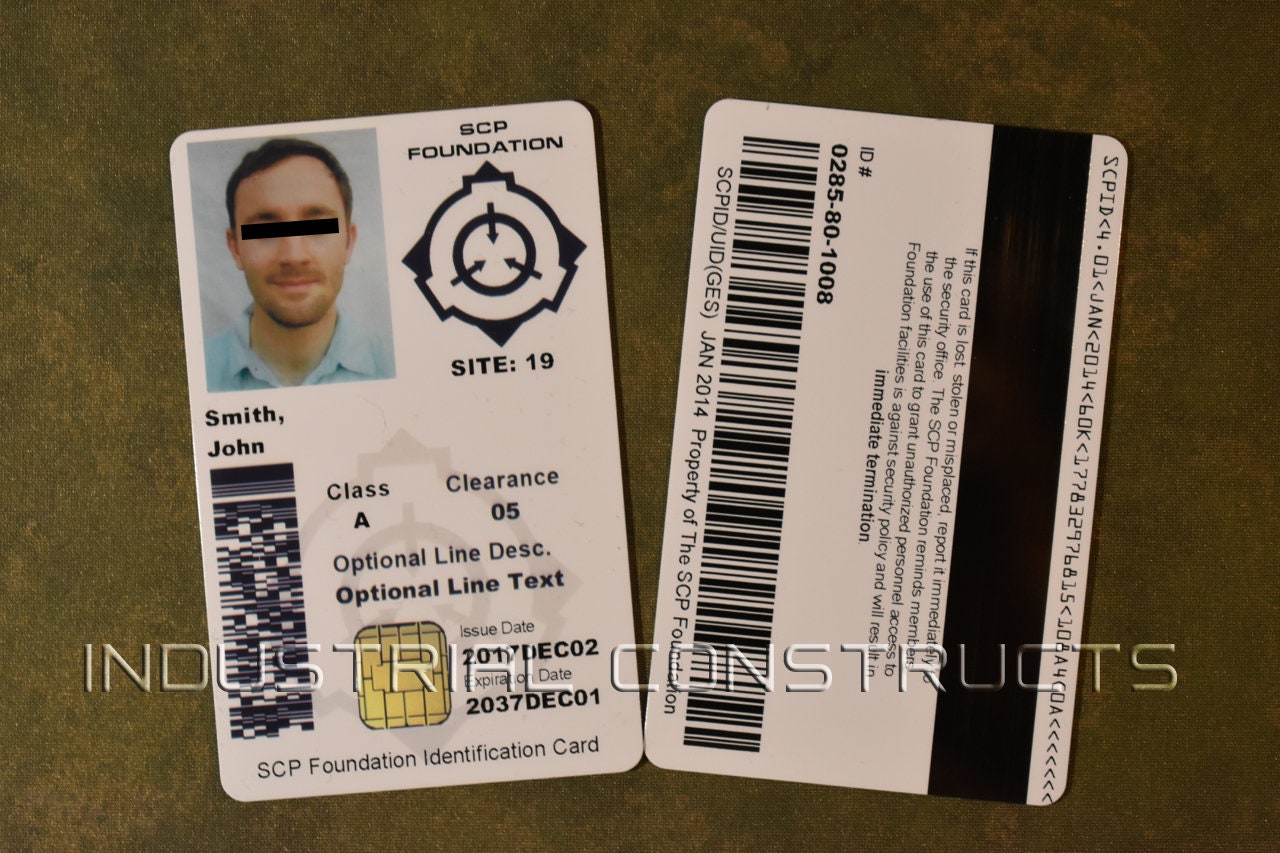 SCP Foundation ID Card CAC Style Customized With Your - Etsy