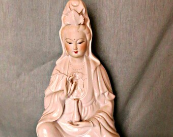 Porcelain Quan Yin_Kuan yin statue_Chinese Mother Mary_vintage figure_reiki_buddah_meditation