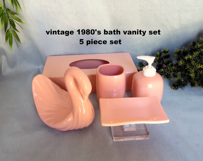 Vintage Bath Vanity Set_vintage 80s_pale Apricot Bath Vanity Etsy