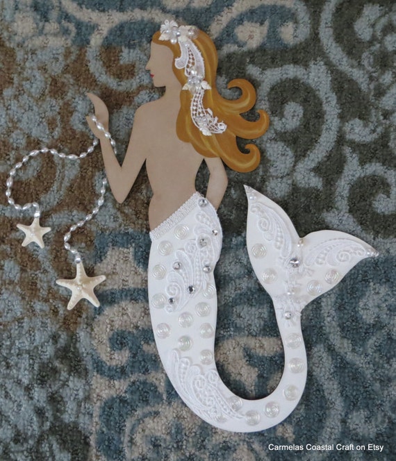 Items similar to Beach mermaid bride wall decor_Beach wedding Mermaid