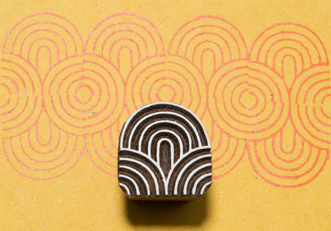 Circles 166 Wood Block Stamp Etsy
