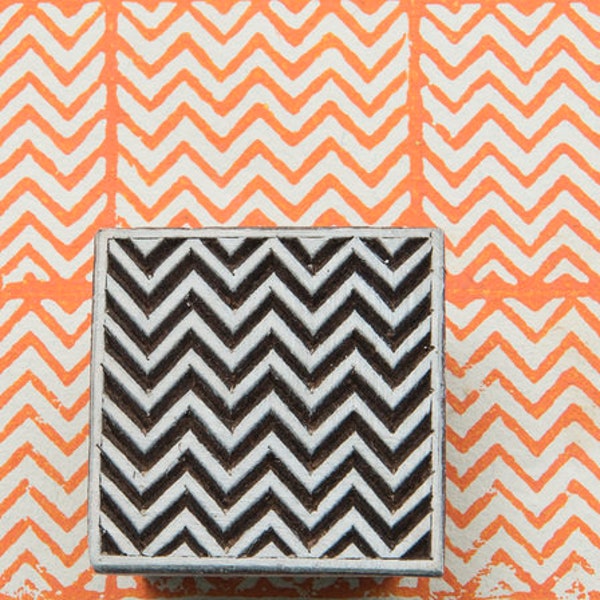 Chevron Square Textile Stamp, Elephant Block Printing Stamp, Wooden Block Stamp, Hand Carved Elephant Stamp, stamp textile printing