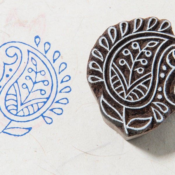 Paisley Pattern 256, wooden printing block